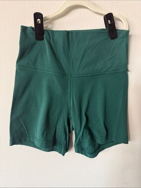 Aritzia Forest Green High-Waist Athletic Bike Shorts